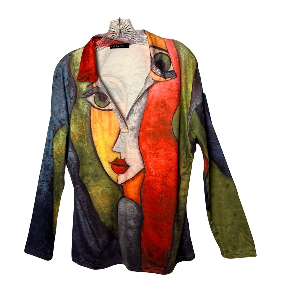 Colorful Artistic Long Sleeve Top by
